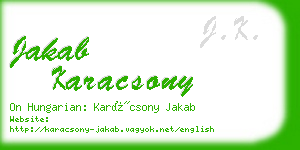 jakab karacsony business card